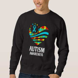 Autism Awareness Heart Support Autistic Month Wome Sweatshirt