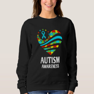 Autism Awareness Heart Support Autistic Month Wome Sweatshirt