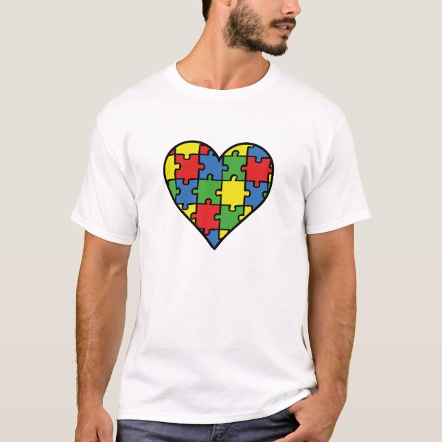Autism Awareness Heart T-Shirt (Front)