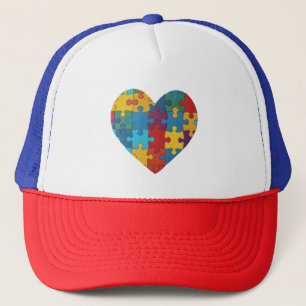 Autism Awareness, Heart, Trucker Hat
