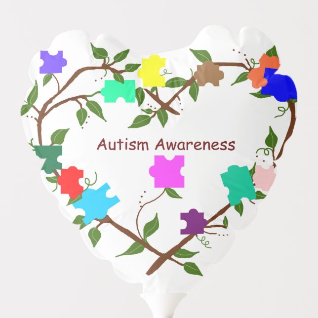 Autism Awareness Heart Wreath balloon (Front)