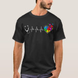 Autism Awareness - Heartbeat Puzzle Autistic Pride T-Shirt