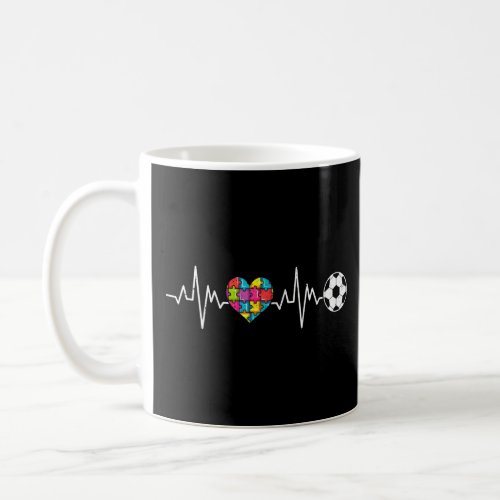 Autism Awareness Heartbeat Puzzle Soccer Support S Coffee Mug