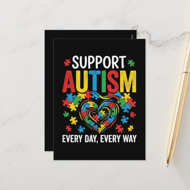 Autism awareness holiday postcard (Front/Back In Situ)