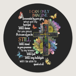 Autism Awareness I Can Only Imagine Jesus Faith T- Classic Round Sticker