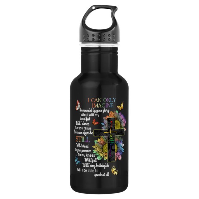 Autism Awareness I Can Only Imagine Jesus Faith T- Stainless Steel Water Bottle (Front)