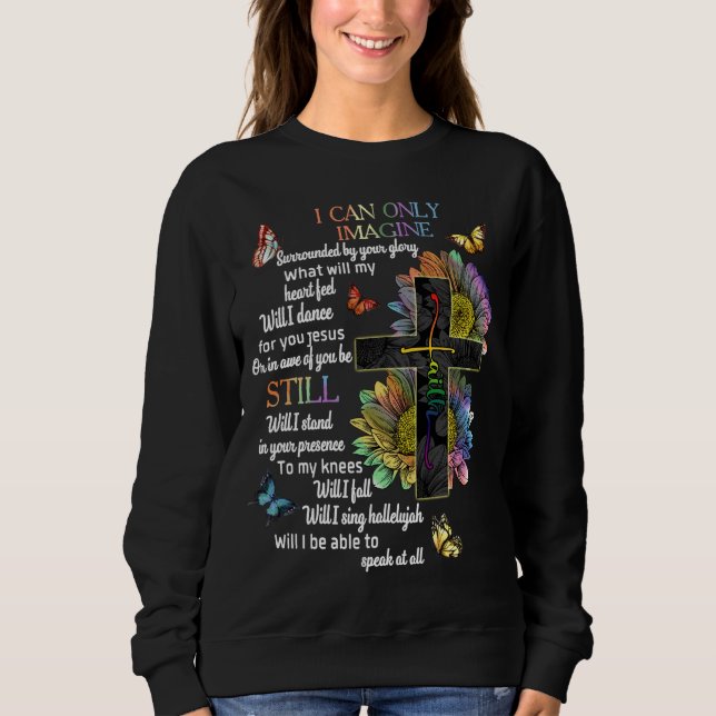Autism Awareness I Can Only Imagine Jesus Faith T- Sweatshirt (Front)