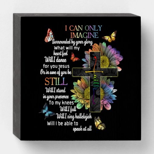 Autism Awareness I Can Only Imagine Jesus Faith Wooden Box Sign