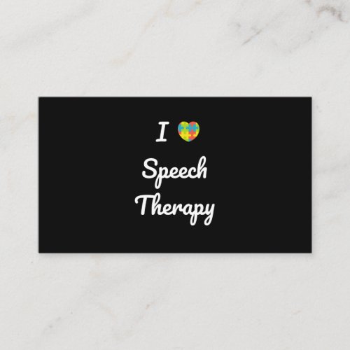 Autism Awareness I Heart LOVE Speech Therapy Business Card