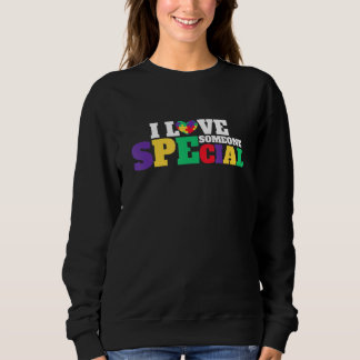 Autism Awareness I Love Someone With Autism 3 Sweatshirt