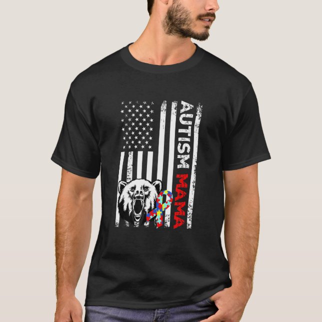 Autism Awareness I Love Someone With Autism Mama T-Shirt (Front)