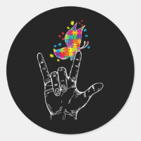 Autism Awareness I Love You ASL Hand Sign Language