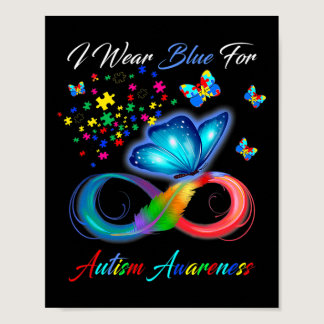 Autism Awareness I Wear Blue For Autism Awareness  Poster