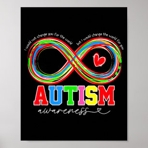 Autism Awareness I Would Change The World For You Poster