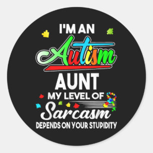 Autism Awareness Im An Autism Aunt Shirt Classic Round Sticker