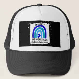 Autism Awareness In April We Wear Blue Trucker Hat