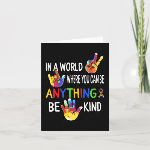 Autism Awareness In World Be Kind ASL Language Puz Card