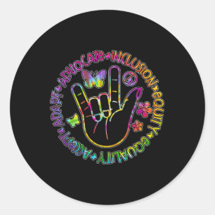Autism Awareness Inclusion S Teacher Insational _7 Classic Round Sticker