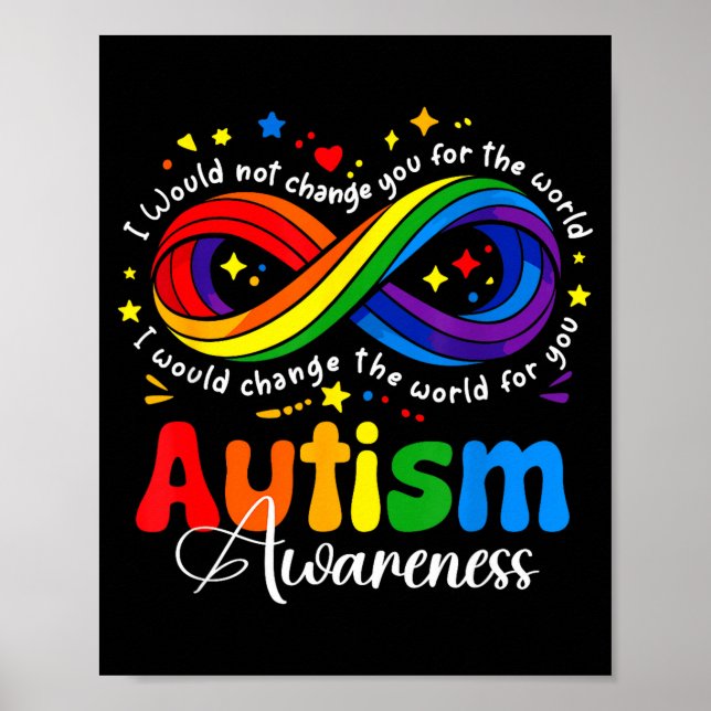 Autism awareness infinity symbol accept understand poster (Front)