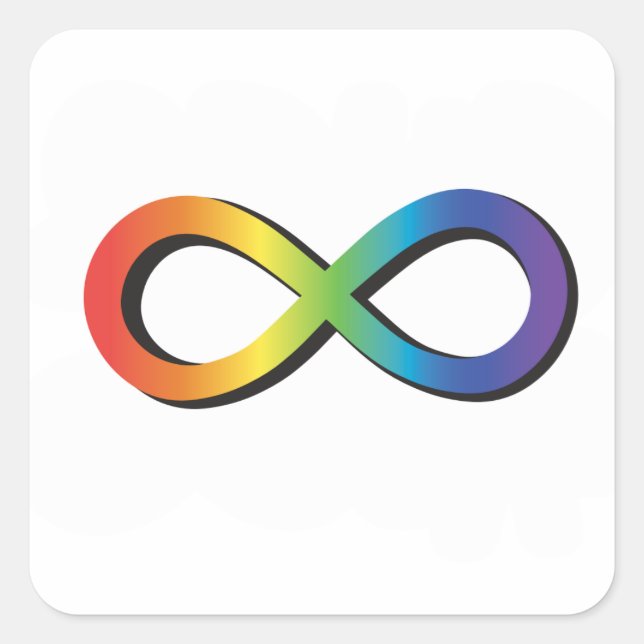 Autism Awareness Infinity Symbol Square Sticker (Front)
