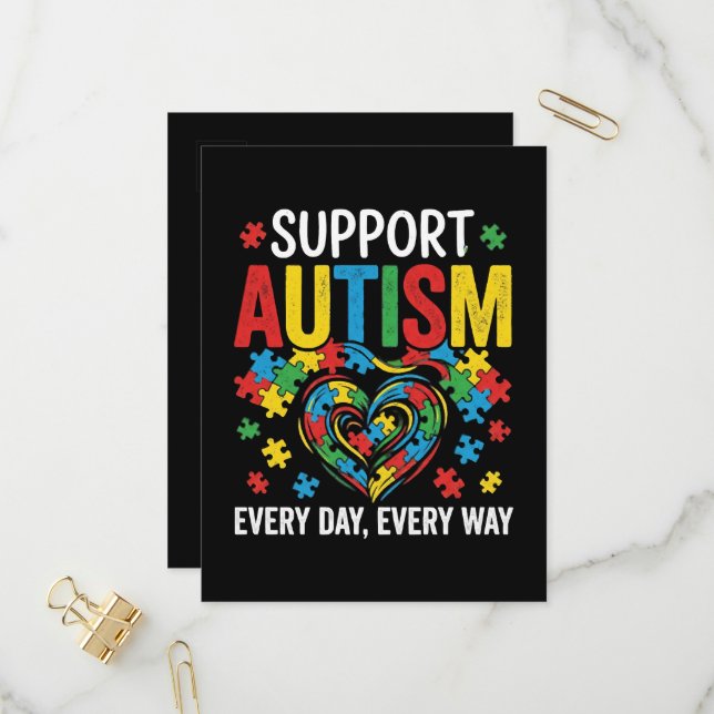 Autism awareness invitation postcard (Front/Back In Situ)