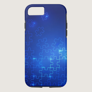 Autism Awareness iPhone 7 case Glowing Blue Puzzle