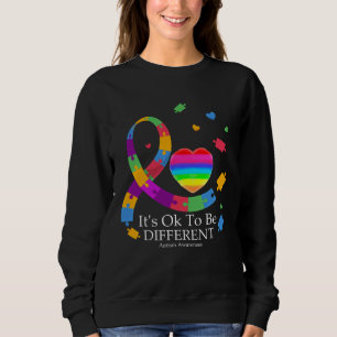 Autism Awareness It s Ok To Be Different Ribbon Pu Sweatshirt