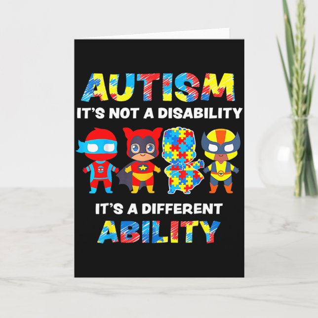 Autism Awareness Its A Different Ability Funny Sup Card (Front)