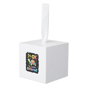 Autism Awareness It's Ok To Be A Little Different  Cube Ornament