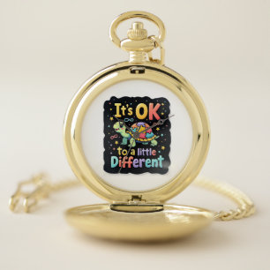 Autism Awareness It's Ok To Be A Little Different Pocket Watch