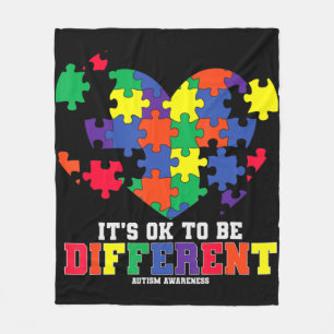 Autism Awareness  It's OK To Be Different Autism H Fleece Blanket