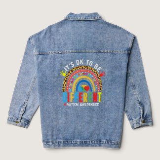 Autism Awareness It's Ok To Be Different Cute Auti Denim Jacket