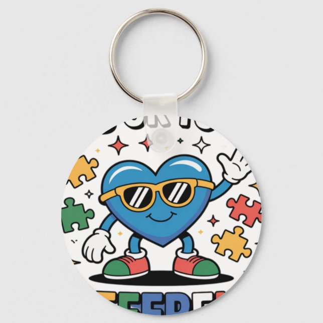 Autism Awareness Its Ok To Be Different Dabbing Bl Keychain (Front)