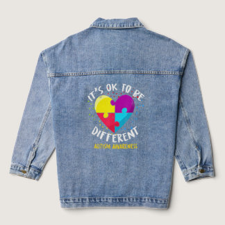 Autism Awareness It's Ok To Be Different  Denim Jacket
