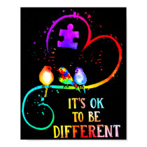 Autism Awareness It's OK To Be Different Love Puzz Poster