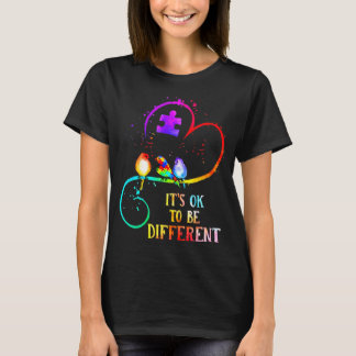 Autism Awareness It's OK To Be Different Love Puzz T-Shirt