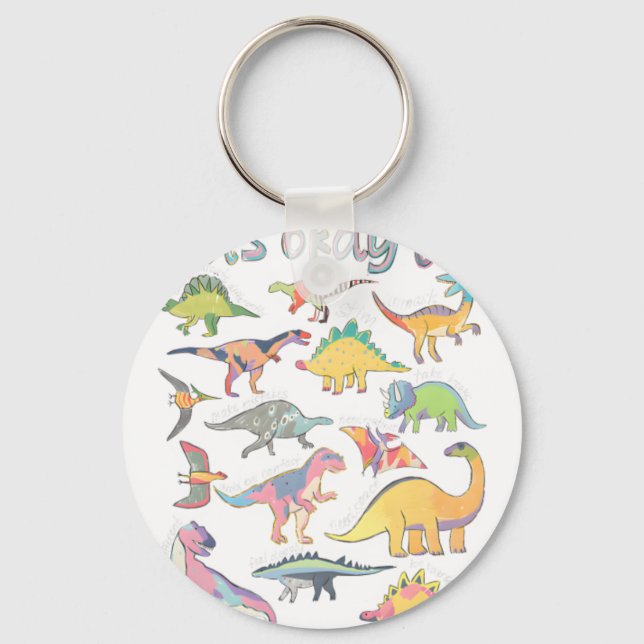 Autism Awareness It's Okay To Be Different Funny D Keychain (Front)