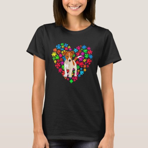 Autism Awareness Jack Russell Terrier Dog Mom Dad  T_Shirt