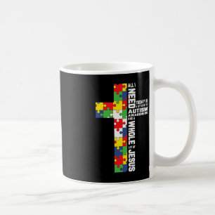 Autism Awareness Jesus Cross Puzzle Cool Christian Coffee Mug