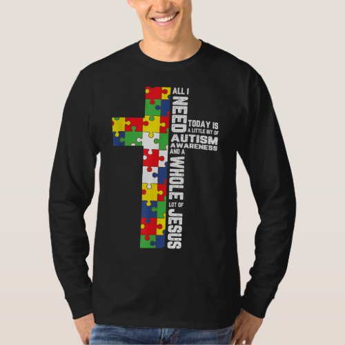 Autism Awareness Jesus Cross Puzzle Cool Christian T_Shirt