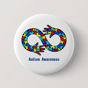 Autism Awareness Jigsaw Puzzle Infinity Symbol Button