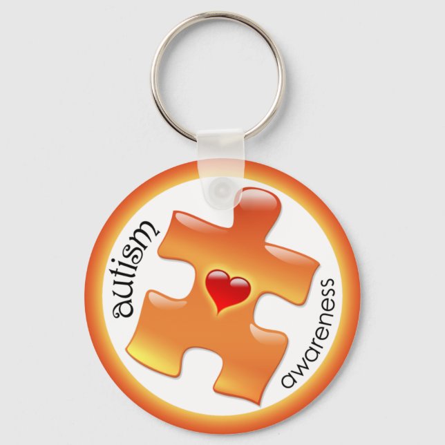 Autism Awareness Keychain - Orange (Front)