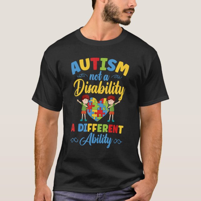 Autism Awareness Kids Autism A Different Ability T-Shirt (Front)