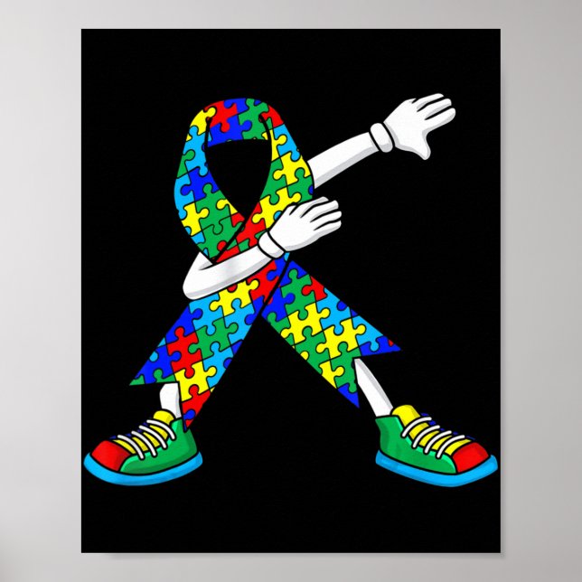 Autism Awareness Kids Boys Toddlers Dabbing Dab Da Poster (Front)
