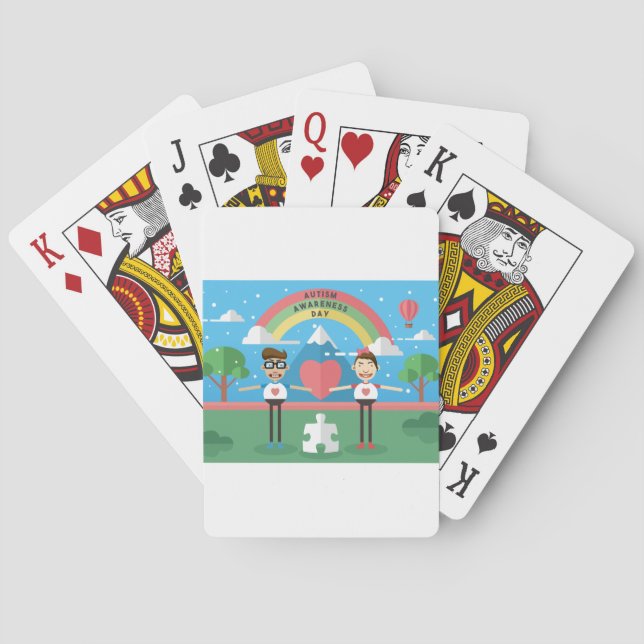 autism awareness kids poker cards (Back)