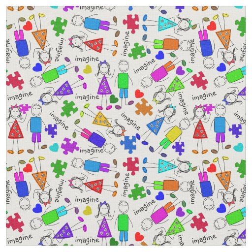 Autism Awareness Kids Puzzle Pieces Fabric Zazzle Com