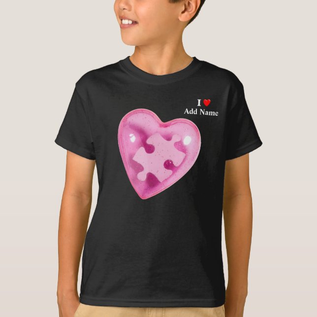 Autism Awareness Kids Shirt Pink Heart Customize (Front)