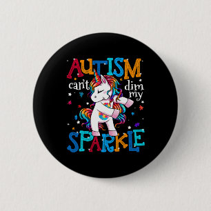 Autism Awareness Kids Unicorn For Autism Mom Girl Button