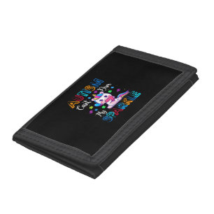 Autism Awareness Kids Unicorn Shirt For Autism Mom Tri-fold Wallet