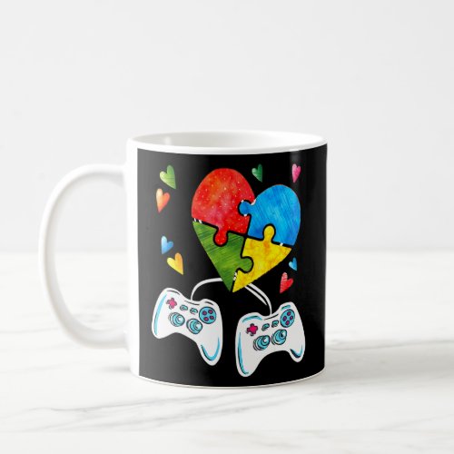 Autism Awareness Kids Video Gamer Puzzle Piece Blu Coffee Mug